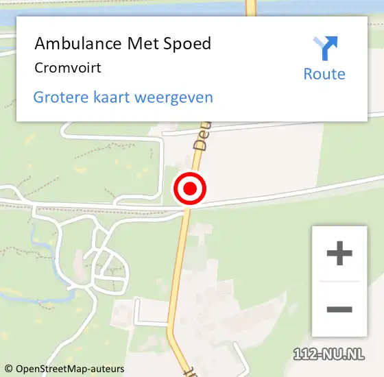 Locatie op kaart van de 112 melding: Ambulance Met Spoed Naar Cromvoirt op 1 maart 2024 11:55