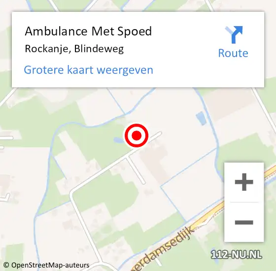 Locatie op kaart van de 112 melding: Ambulance Met Spoed Naar Rockanje, Blindeweg op 27 september 2014 16:15