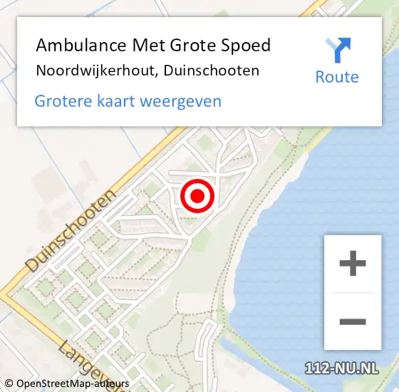 Locatie op kaart van de 112 melding: Ambulance Met Grote Spoed Naar Noordwijkerhout, Duinschooten op 1 maart 2024 12:46