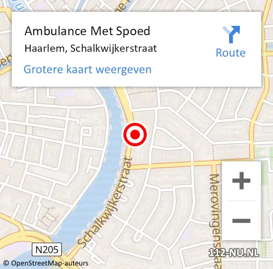 Locatie op kaart van de 112 melding: Ambulance Met Spoed Naar Haarlem, Schalkwijkerstraat op 1 maart 2024 12:54