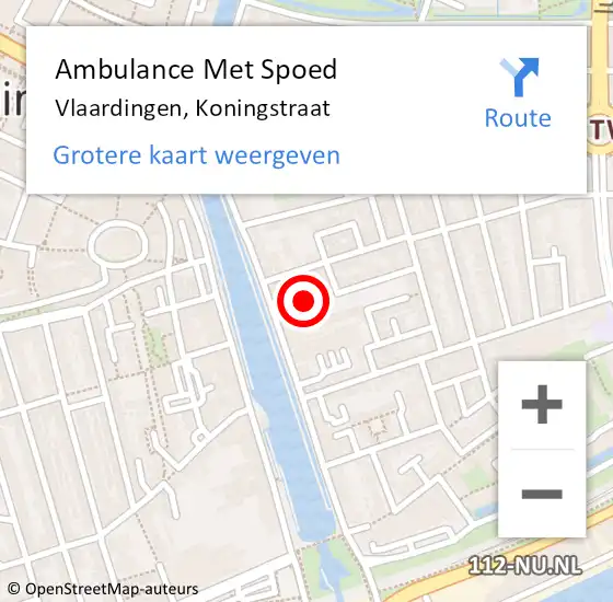 Locatie op kaart van de 112 melding: Ambulance Met Spoed Naar Vlaardingen, Koningstraat op 1 maart 2024 13:09