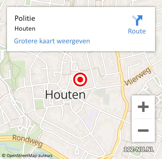 Locatie op kaart van de 112 melding: Politie Houten op 1 maart 2024 13:33