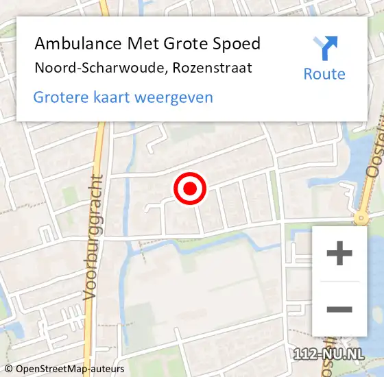 Locatie op kaart van de 112 melding: Ambulance Met Grote Spoed Naar Noord-Scharwoude, Rozenstraat op 1 maart 2024 13:34