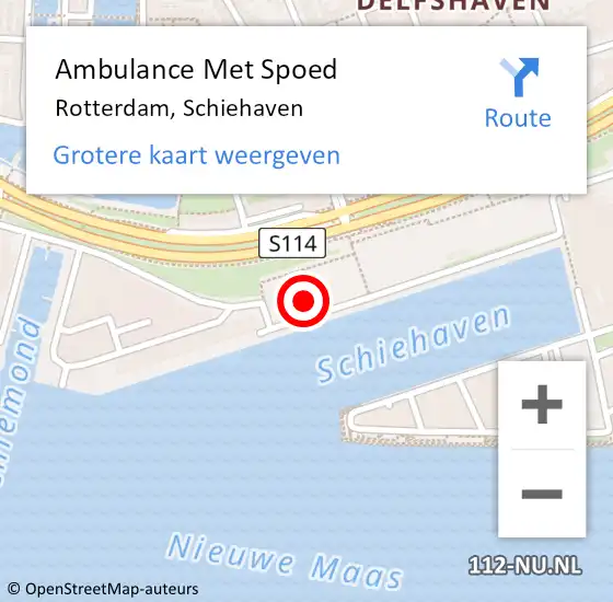 Locatie op kaart van de 112 melding: Ambulance Met Spoed Naar Rotterdam, Schiehaven op 1 maart 2024 14:31