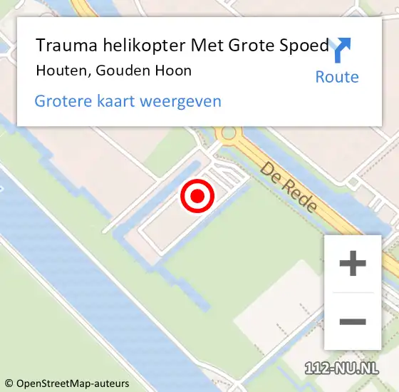 Locatie op kaart van de 112 melding: Trauma helikopter Met Grote Spoed Naar Houten, Gouden Hoon op 1 maart 2024 15:50