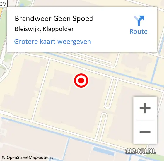 Locatie op kaart van de 112 melding: Brandweer Geen Spoed Naar Bleiswijk, Klappolder op 1 maart 2024 16:18