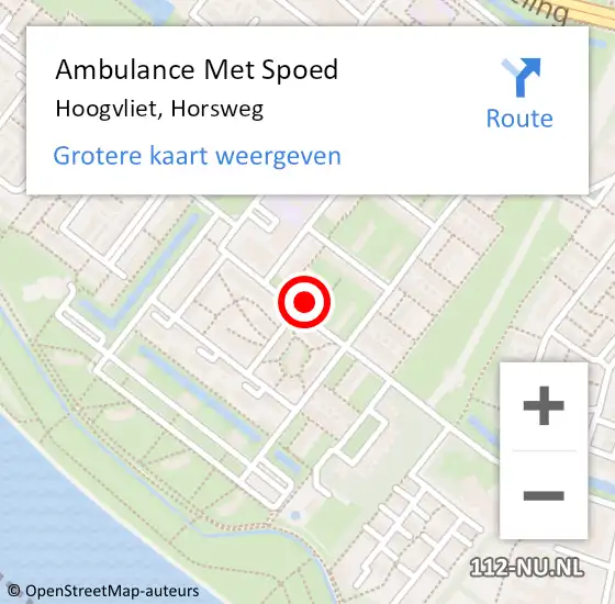 Locatie op kaart van de 112 melding: Ambulance Met Spoed Naar Hoogvliet, Horsweg op 1 maart 2024 17:54