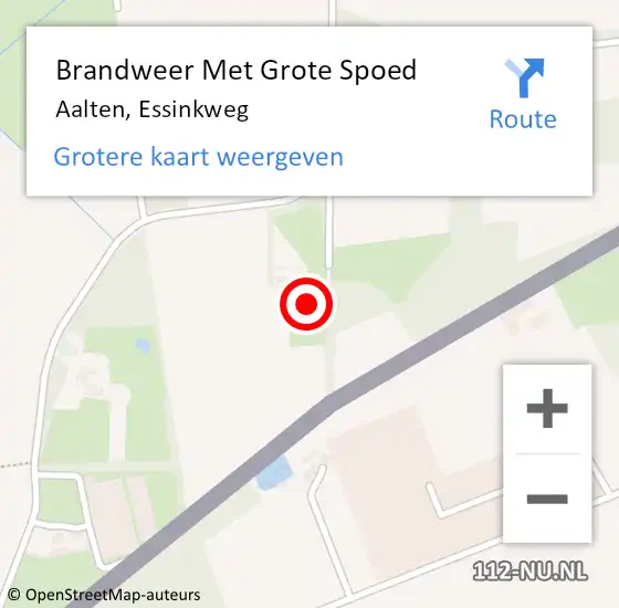 Locatie op kaart van de 112 melding: Brandweer Met Grote Spoed Naar Aalten, Essinkweg op 27 september 2014 16:57