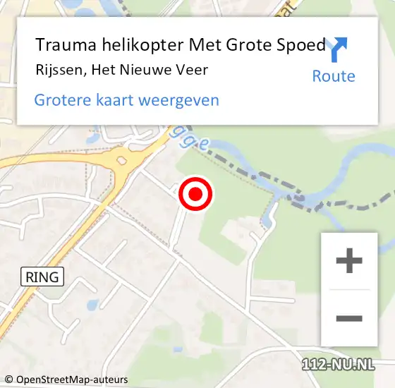 Locatie op kaart van de 112 melding: Trauma helikopter Met Grote Spoed Naar Rijssen, Het Nieuwe Veer op 1 maart 2024 18:23