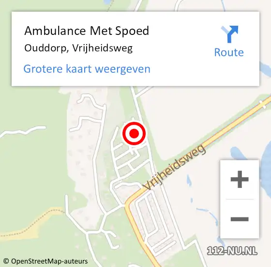 Locatie op kaart van de 112 melding: Ambulance Met Spoed Naar Ouddorp, Vrijheidsweg op 1 maart 2024 18:54