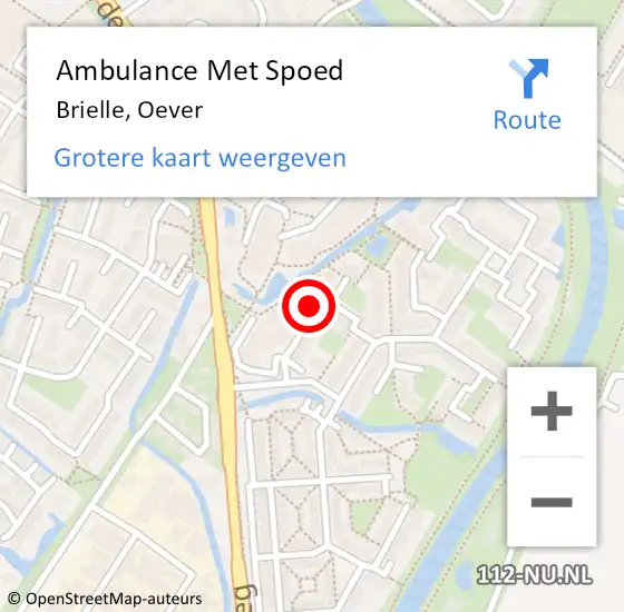 Locatie op kaart van de 112 melding: Ambulance Met Spoed Naar Brielle, Oever op 1 maart 2024 19:31