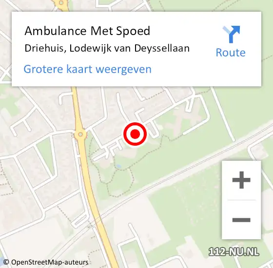 Locatie op kaart van de 112 melding: Ambulance Met Spoed Naar Driehuis, Lodewijk van Deyssellaan op 1 maart 2024 21:01