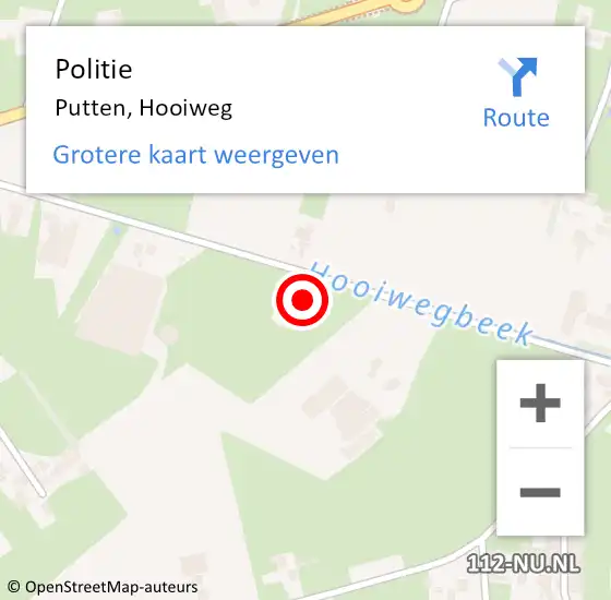 Locatie op kaart van de 112 melding: Politie Putten, Hooiweg op 1 maart 2024 21:08