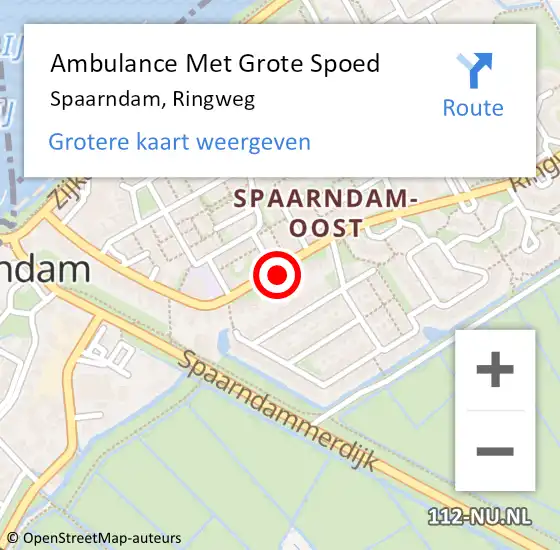 Locatie op kaart van de 112 melding: Ambulance Met Grote Spoed Naar Spaarndam, Ringweg op 1 maart 2024 21:22