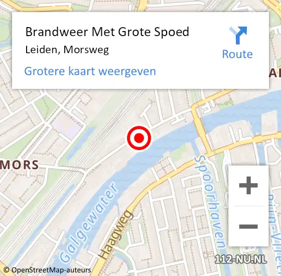 Locatie op kaart van de 112 melding: Brandweer Met Grote Spoed Naar Leiden, Morsweg op 1 maart 2024 21:57