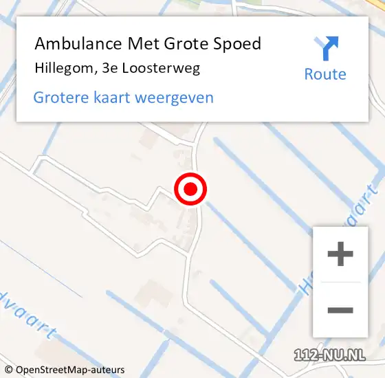 Locatie op kaart van de 112 melding: Ambulance Met Grote Spoed Naar Hillegom, 3e Loosterweg op 1 maart 2024 22:39