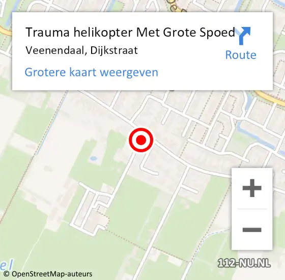 Locatie op kaart van de 112 melding: Trauma helikopter Met Grote Spoed Naar Veenendaal, Dijkstraat op 1 maart 2024 23:01