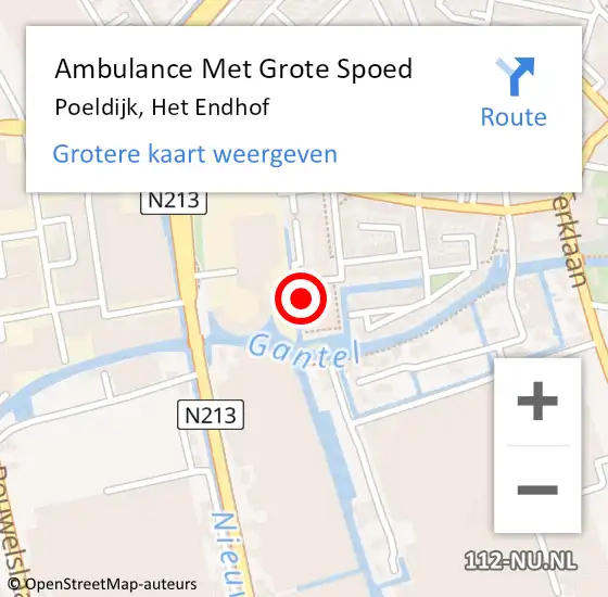 Locatie op kaart van de 112 melding: Ambulance Met Grote Spoed Naar Poeldijk, Het Endhof op 1 maart 2024 23:10