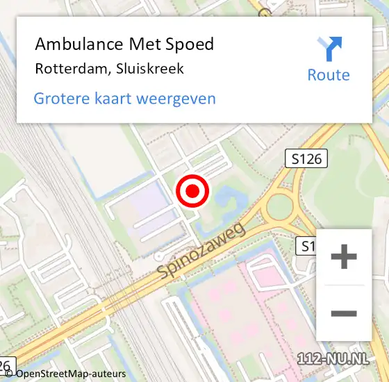 Locatie op kaart van de 112 melding: Ambulance Met Spoed Naar Rotterdam, Sluiskreek op 1 maart 2024 23:15