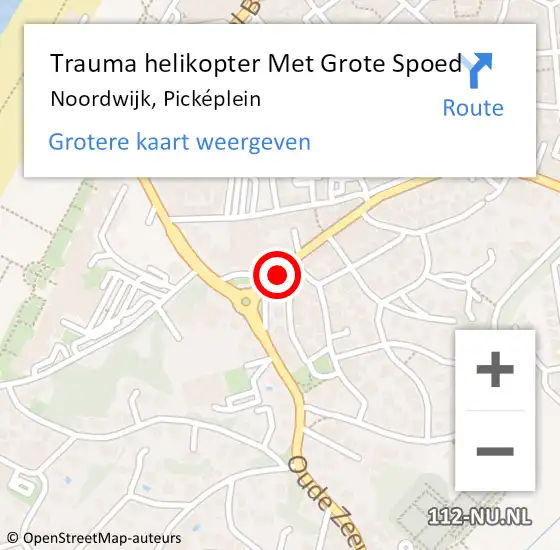 Locatie op kaart van de 112 melding: Trauma helikopter Met Grote Spoed Naar Noordwijk, Picképlein op 2 maart 2024 01:30