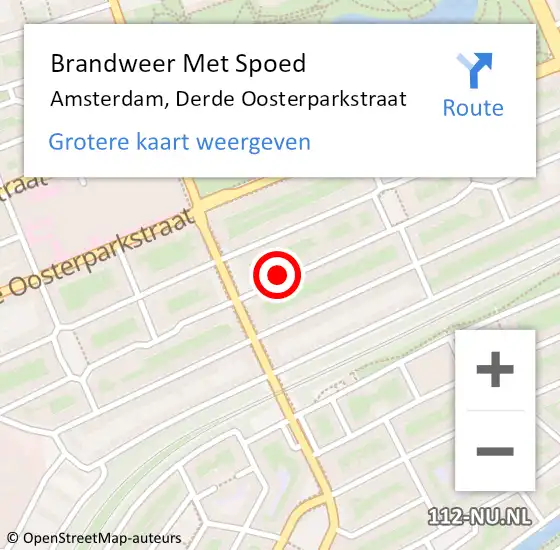 Locatie op kaart van de 112 melding: Brandweer Met Spoed Naar Amsterdam, Derde Oosterparkstraat op 2 maart 2024 01:52