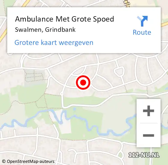 Locatie op kaart van de 112 melding: Ambulance Met Grote Spoed Naar Swalmen, Grindbank op 2 maart 2024 01:52