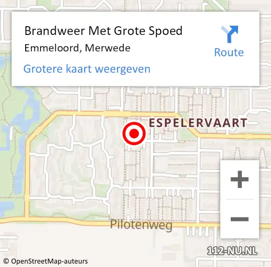 Locatie op kaart van de 112 melding: Brandweer Met Grote Spoed Naar Emmeloord, Merwede op 2 maart 2024 02:49