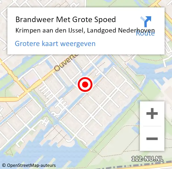 Locatie op kaart van de 112 melding: Brandweer Met Grote Spoed Naar Krimpen aan den IJssel, Landgoed Nederhoven op 2 maart 2024 05:19