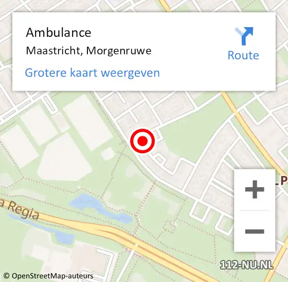 Locatie op kaart van de 112 melding: Ambulance Maastricht, Morgenruwe op 27 september 2014 17:51