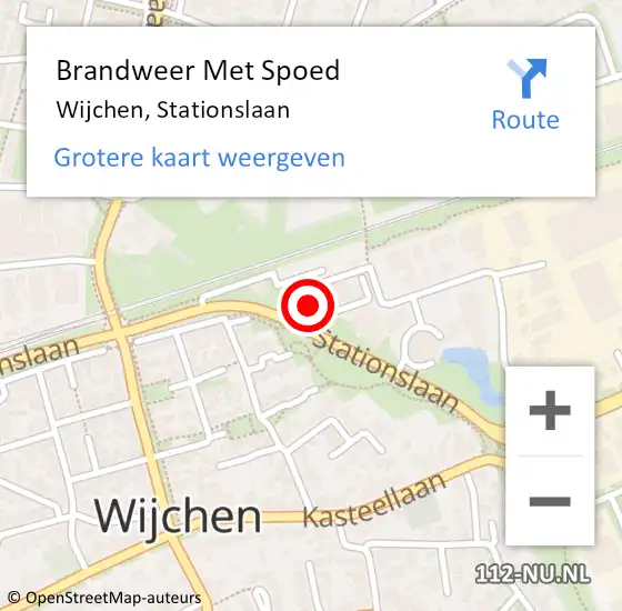 Locatie op kaart van de 112 melding: Brandweer Met Spoed Naar Wijchen, Stationslaan op 2 maart 2024 06:33