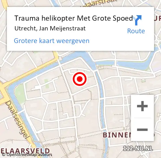 Locatie op kaart van de 112 melding: Trauma helikopter Met Grote Spoed Naar Utrecht, Jan Meijenstraat op 2 maart 2024 06:50