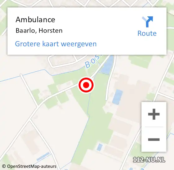 Locatie op kaart van de 112 melding: Ambulance Baarlo, Horsten op 27 september 2014 17:55