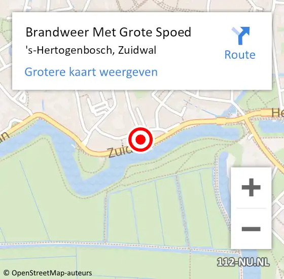 Locatie op kaart van de 112 melding: Brandweer Met Grote Spoed Naar 's-Hertogenbosch, Zuidwal op 2 maart 2024 08:19
