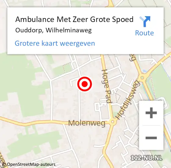 Locatie op kaart van de 112 melding: Ambulance Met Zeer Grote Spoed Naar Ouddorp, Wilhelminaweg op 2 maart 2024 08:34