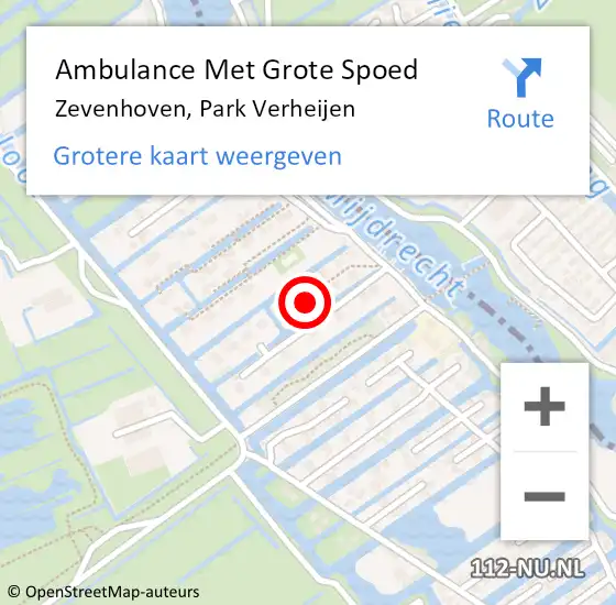 Locatie op kaart van de 112 melding: Ambulance Met Grote Spoed Naar Zevenhoven, Park Verheijen op 2 maart 2024 09:25