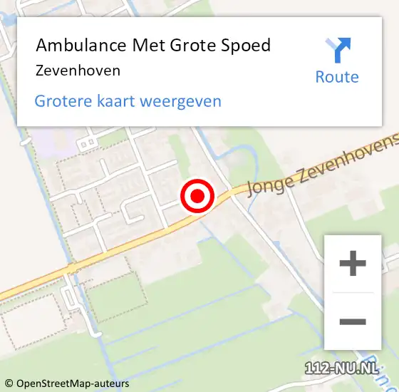 Locatie op kaart van de 112 melding: Ambulance Met Grote Spoed Naar Zevenhoven op 2 maart 2024 09:27