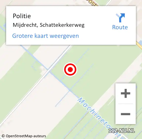 Locatie op kaart van de 112 melding: Politie Mijdrecht, Schattekerkerweg op 2 maart 2024 10:22