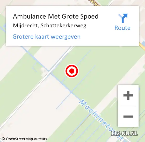 Locatie op kaart van de 112 melding: Ambulance Met Grote Spoed Naar Mijdrecht, Schattekerkerweg op 2 maart 2024 10:22