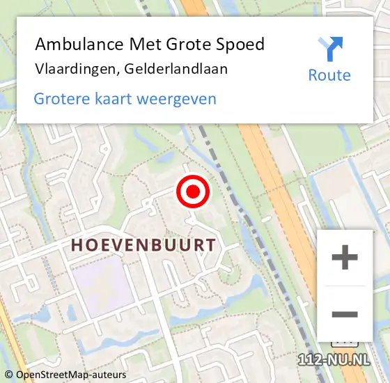 Locatie op kaart van de 112 melding: Ambulance Met Grote Spoed Naar Vlaardingen, Gelderlandlaan op 2 maart 2024 10:41