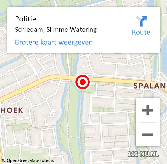 Locatie op kaart van de 112 melding: Politie Schiedam, Slimme Watering op 2 maart 2024 11:53