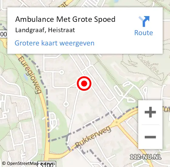 Locatie op kaart van de 112 melding: Ambulance Met Grote Spoed Naar Landgraaf, Heistraat op 27 september 2014 18:28