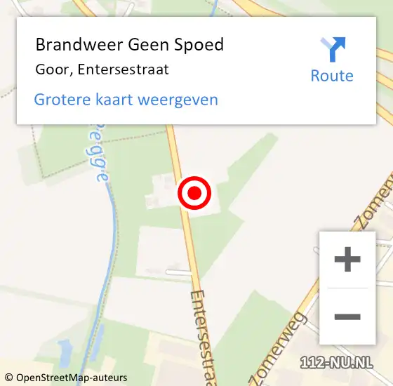 Locatie op kaart van de 112 melding: Brandweer Geen Spoed Naar Goor, Entersestraat op 2 maart 2024 12:40