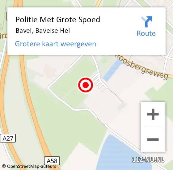 Locatie op kaart van de 112 melding: Politie Met Grote Spoed Naar Bavel, Bavelse Hei op 2 maart 2024 13:02