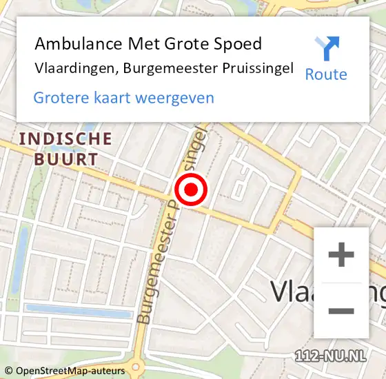 Locatie op kaart van de 112 melding: Ambulance Met Grote Spoed Naar Vlaardingen, Burgemeester Pruissingel op 2 maart 2024 13:09