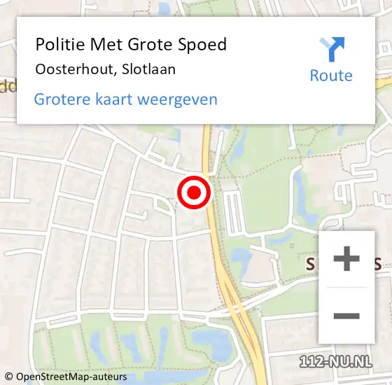 Locatie op kaart van de 112 melding: Politie Met Grote Spoed Naar Oosterhout, Slotlaan op 2 maart 2024 13:29