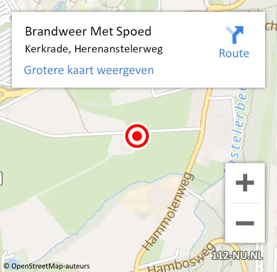 Locatie op kaart van de 112 melding: Brandweer Met Spoed Naar Kerkrade, Herenanstelerweg op 2 maart 2024 14:14