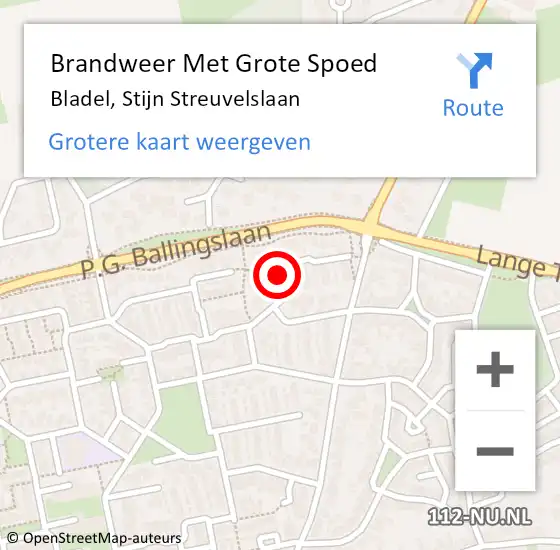 Locatie op kaart van de 112 melding: Brandweer Met Grote Spoed Naar Bladel, Stijn Streuvelslaan op 2 maart 2024 15:09