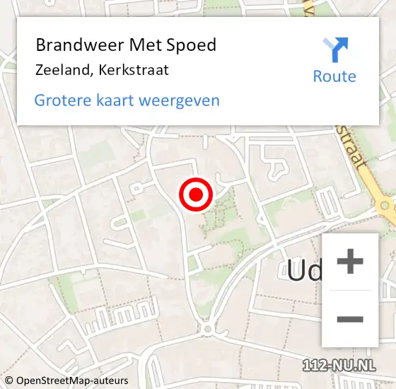 Locatie op kaart van de 112 melding: Brandweer Met Spoed Naar Zeeland, Kerkstraat op 2 maart 2024 15:21