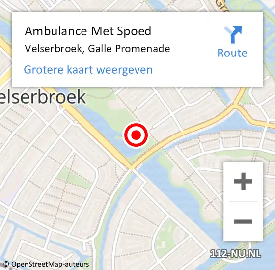 Locatie op kaart van de 112 melding: Ambulance Met Spoed Naar Velserbroek, Galle Promenade op 2 maart 2024 15:22
