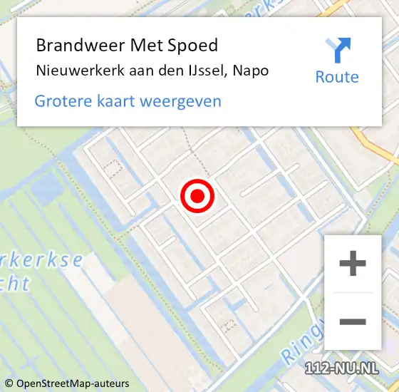 Locatie op kaart van de 112 melding: Brandweer Met Spoed Naar Nieuwerkerk aan den IJssel, Napo op 2 maart 2024 16:39